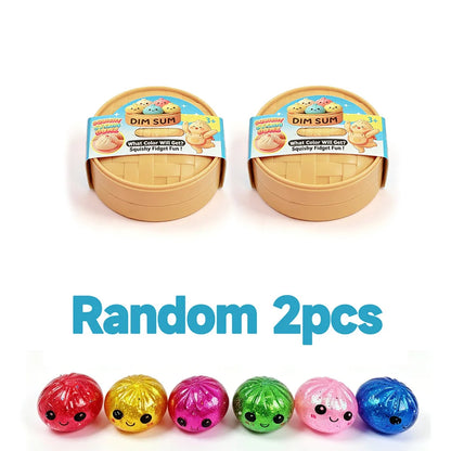 New Colorful Glitter Bead Filled Dumpling Squishy, Blind Box