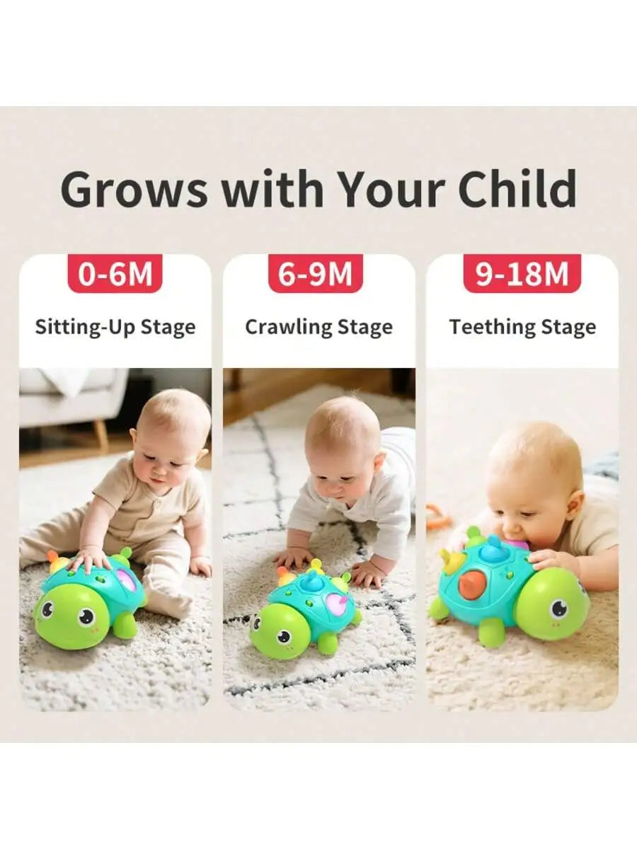 Baby Crawling Toy with Sound and Light Turtle, Baby Learning