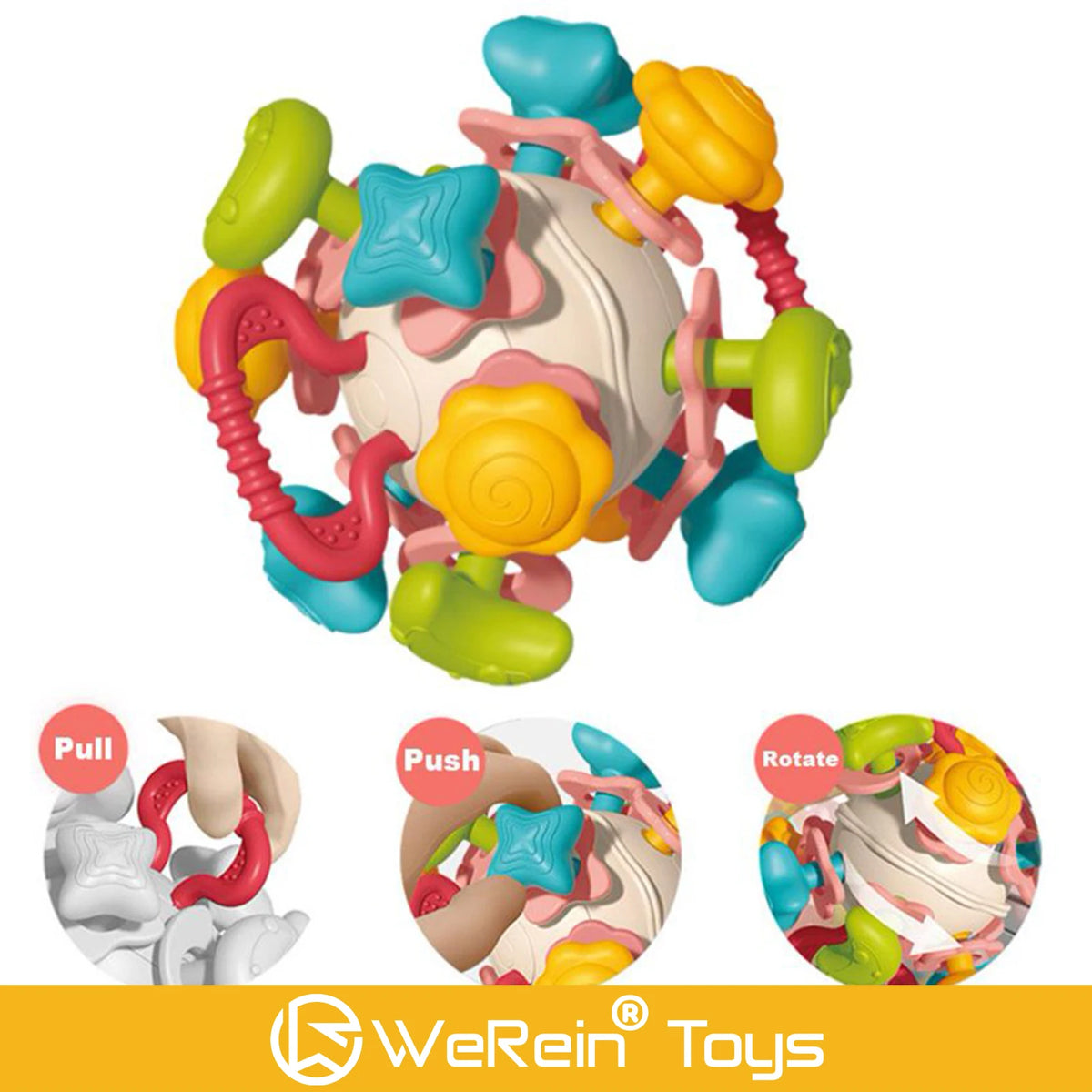 PLANET THEME GRABBLE MANHATTAN BALL TEETHING COMFORT FOR BABY