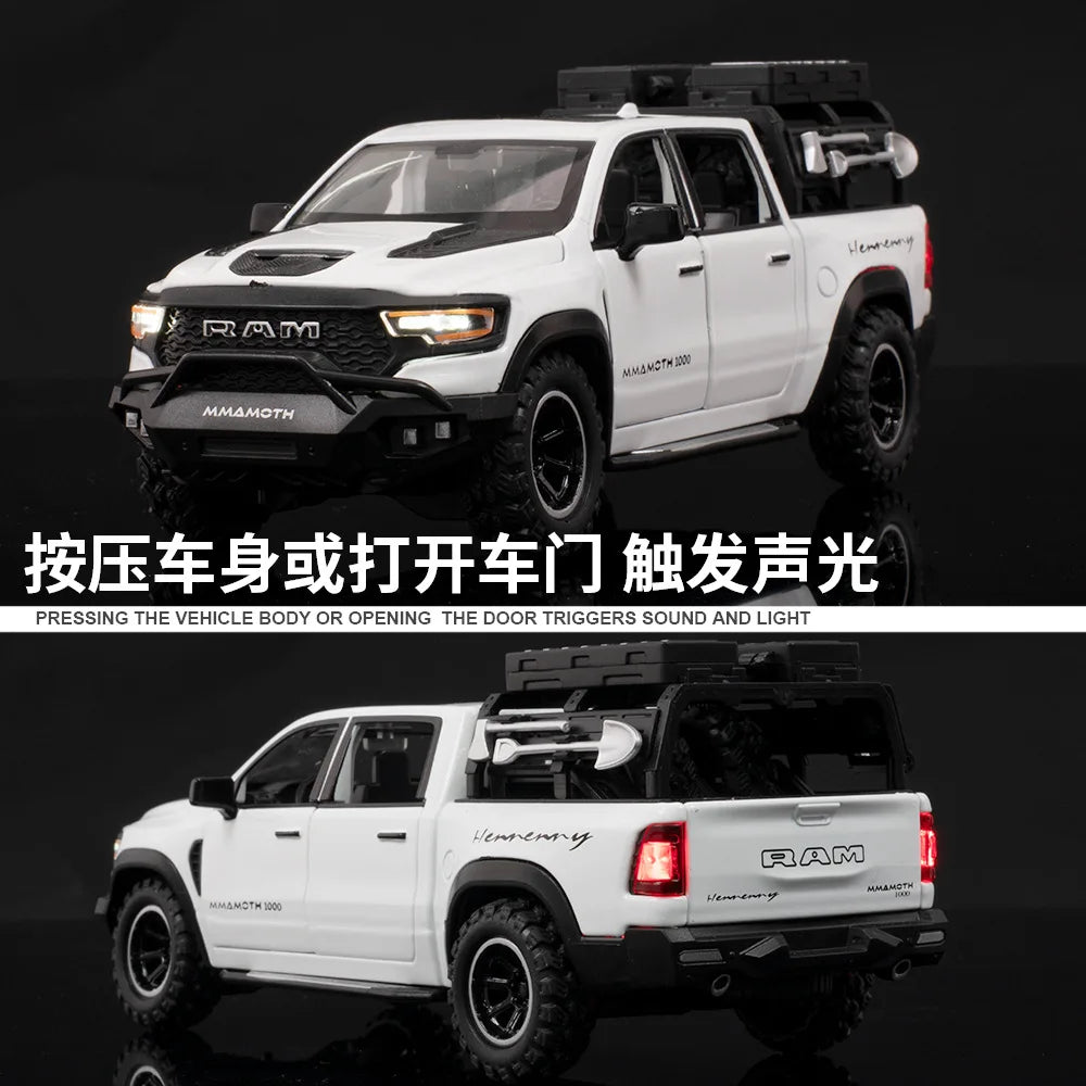 1:32 Dodge RAM 1000 TRX Mammoth Picku Alloy Car Model Sound And Light