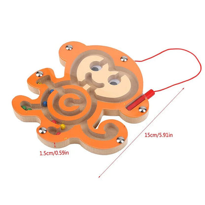 Children Magnetic Maze Toy Kids Wooden Puzzle Game Toy Kids Early Educational