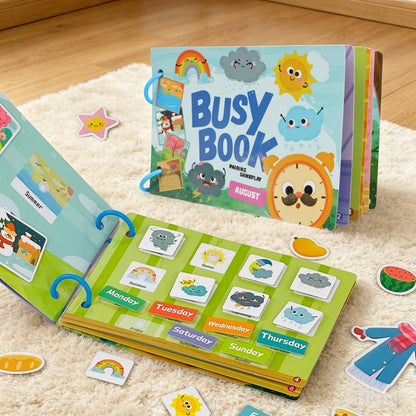 Reusable Interactive DIY Busy Book, Tear-And-Pull Quiet Book, Science Educational Activity Cards