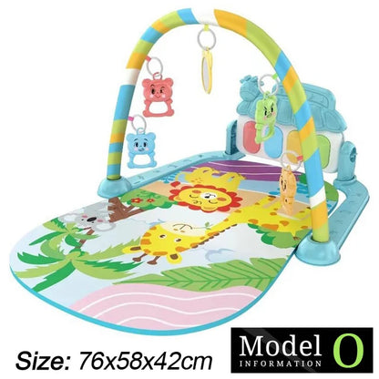 Baby Fitness Stand Music Play Gym Activity Toys Newborn Piano Crawling Blanket Pedal