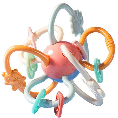 Baby Montessori Toys 0 6 12 Months Sensory Rattle Teether