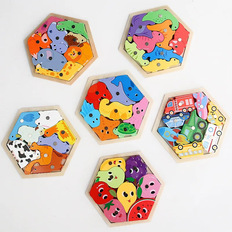 Montessori Wooden Magnetic Fishing Toys Marine Life Cognition Games Early Educational Toy