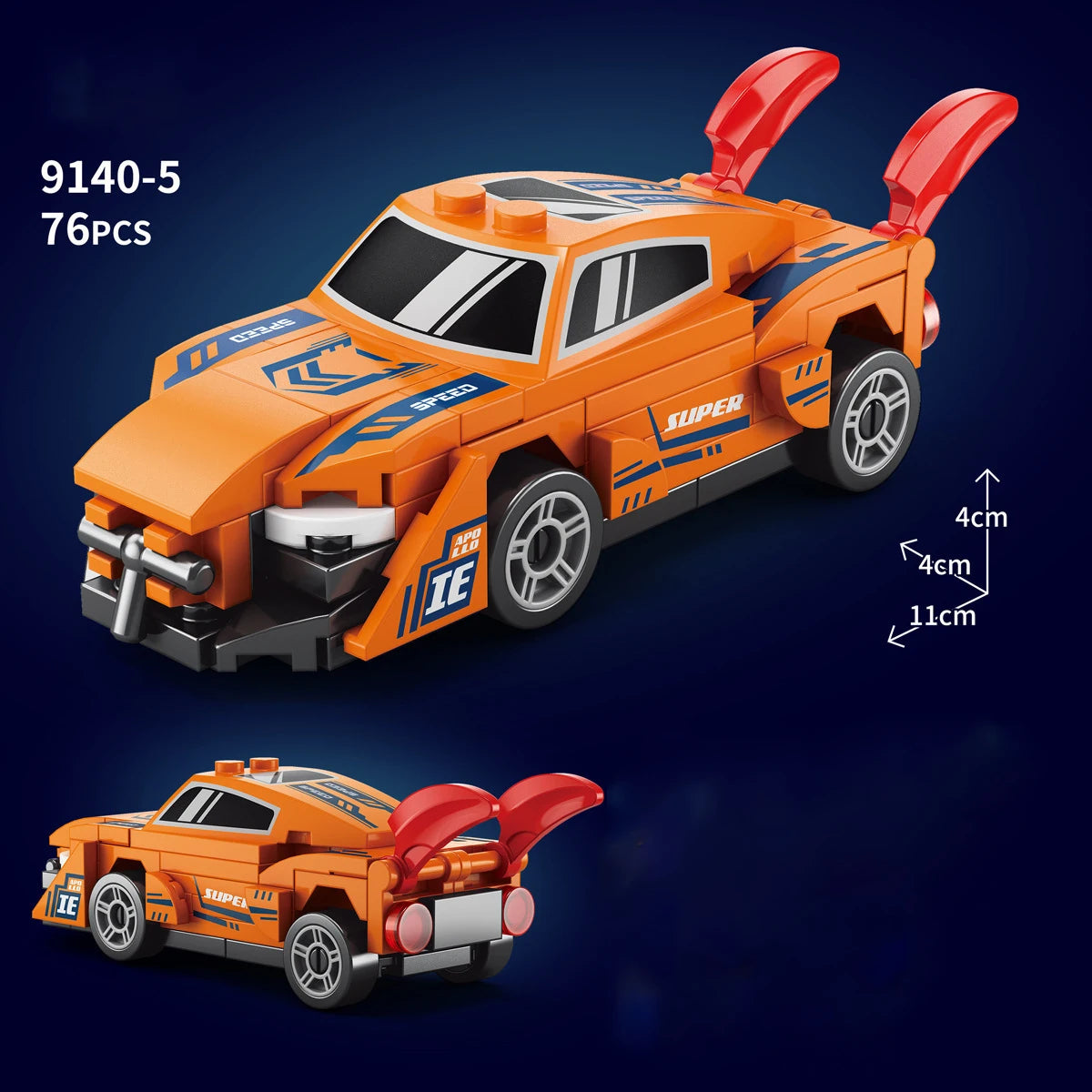 City Speed Racing MOC Car Sports Building Blocks Bricks Classic