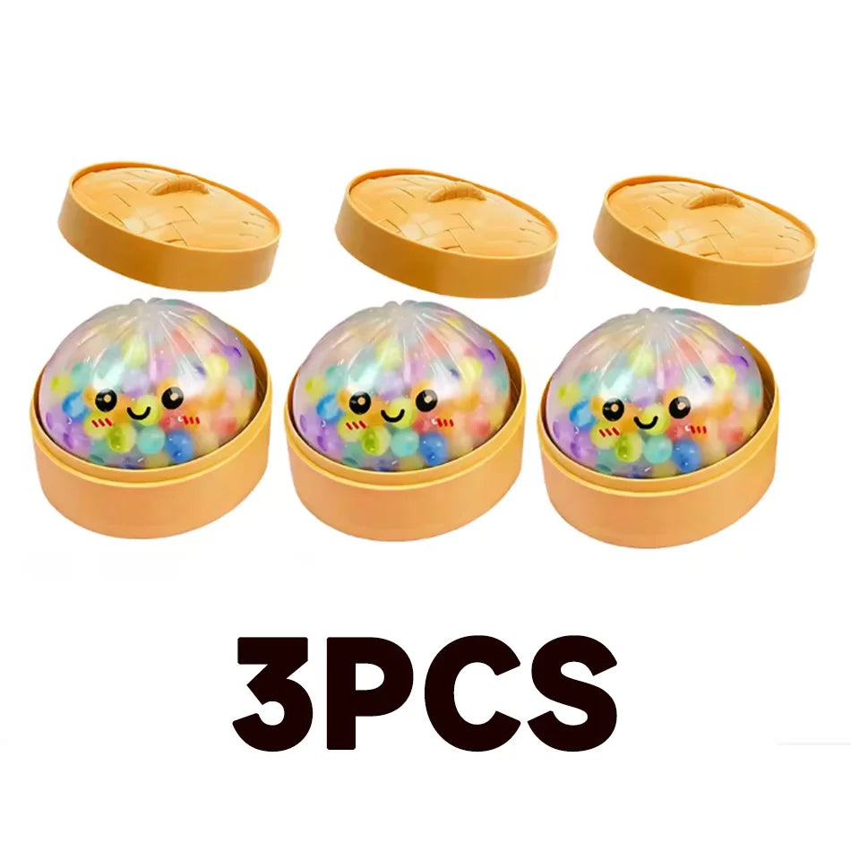 New Colorful Glitter Bead Filled Dumpling Squishy, Blind Box