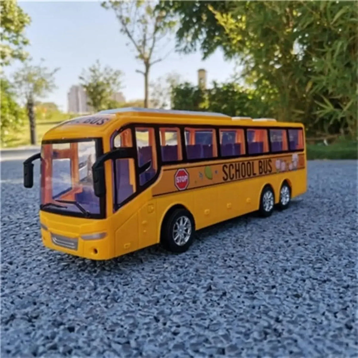 12.5" Large Size Yellow School Bus Toy for Toddlers, 1/16 Scale Die