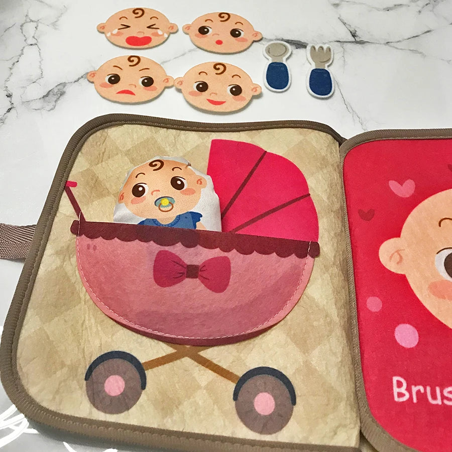Early Education English Interactive Cognitive Cloth Books Baby Learning Books