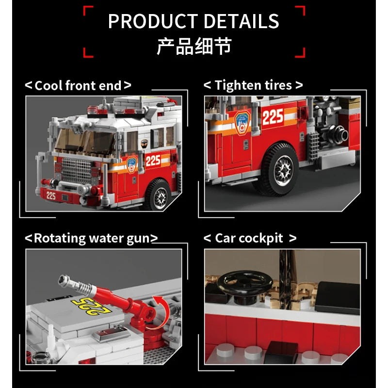 Le Yi 31070 American-style fire truck building toy city