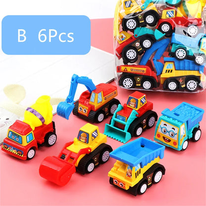 Mini Car Model Toy Pull Back Car Toys Engineering Vehicle Fire Truck