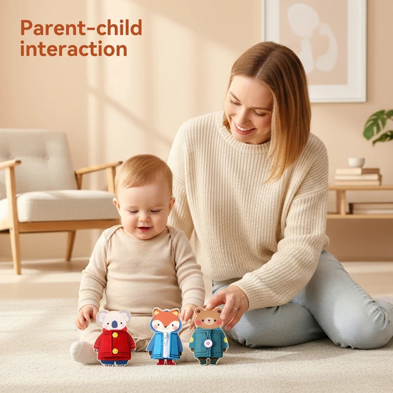 Montessori Early Learning Busy Set for Kids Clothing Practice Sensory Toy