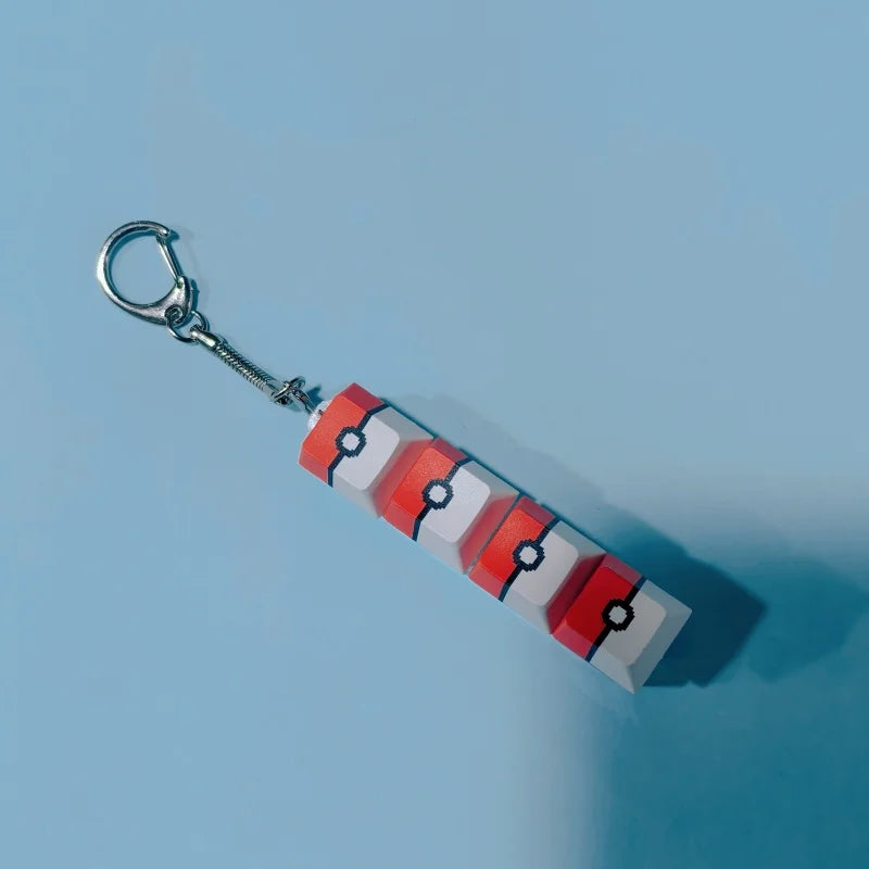 Pokeball Light Up Keyboard Key Keychain Stress Relief