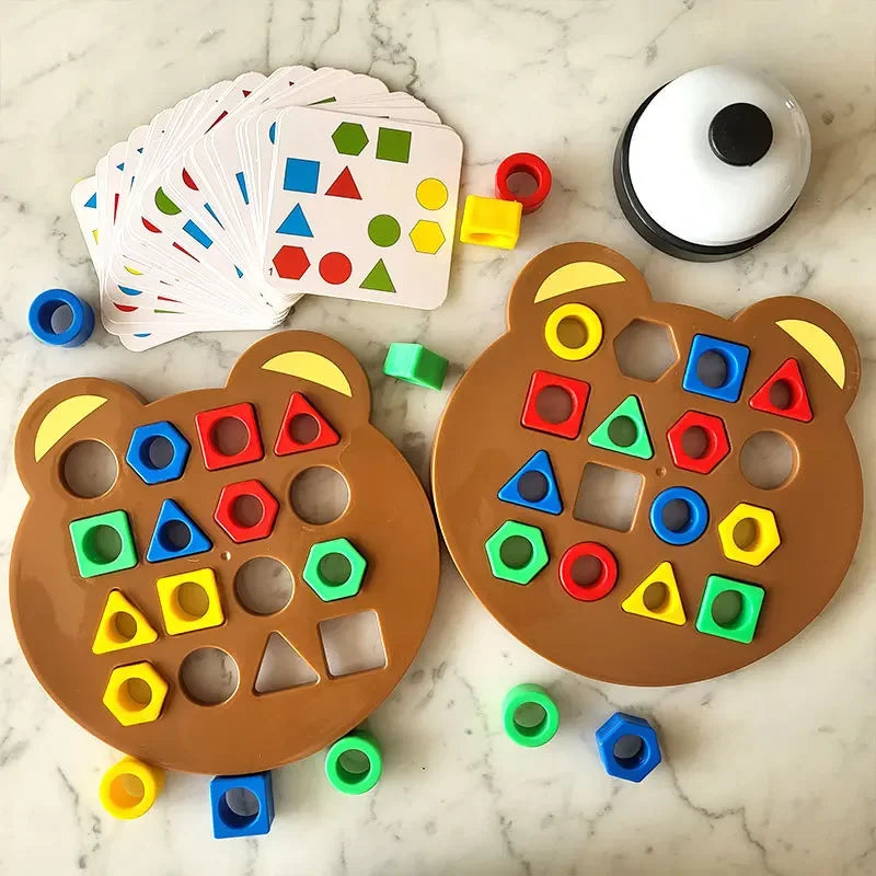 Children Matching Puzzle Toys Colors Geometric Shape Jigsaw Board Games Early Educational