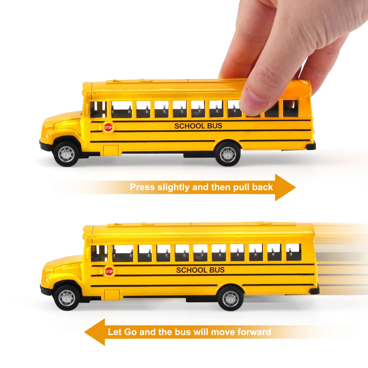 Simulation Alloy Pull Back School Bus Children's Inertia Toys Car
