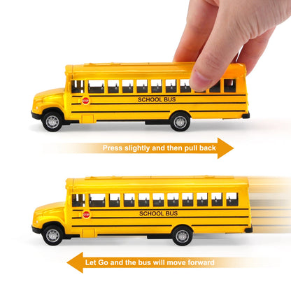 Simulation Alloy Pull Back School Bus Children's Inertia Toys Car