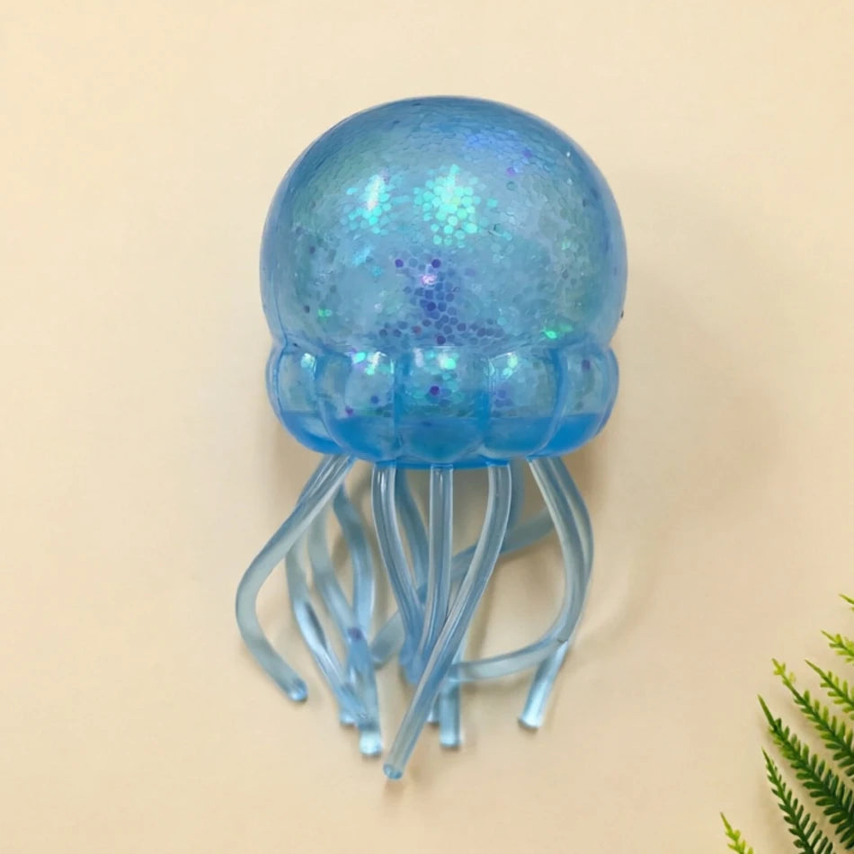Glitter Octopus Squishy Glitter Jellyfish Squishy with Box Dumplings