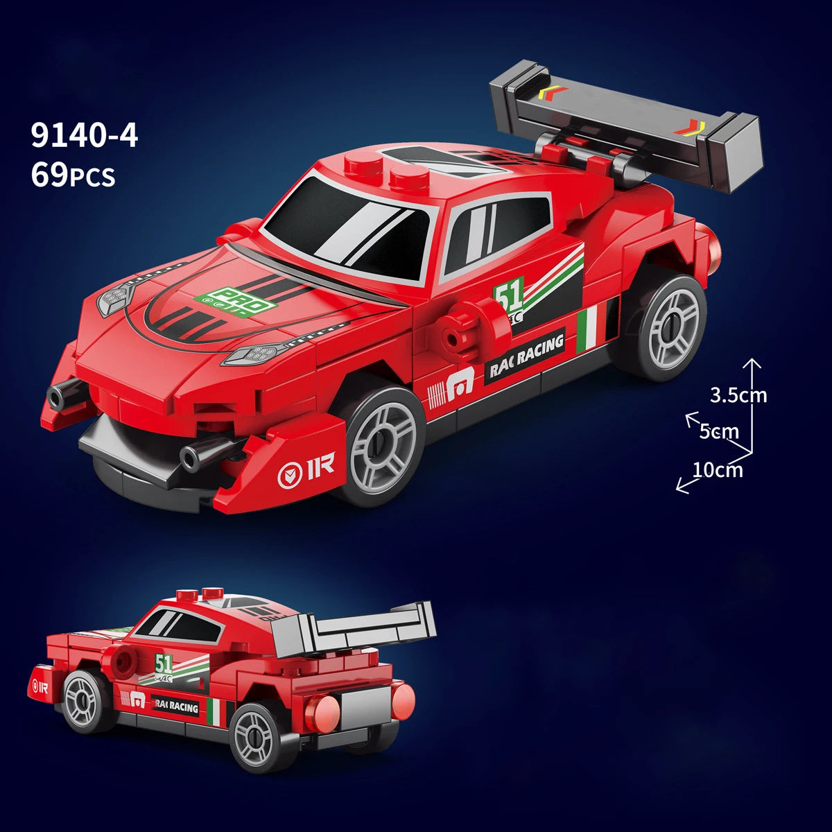 City Speed Racing MOC Car Sports Building Blocks Bricks Classic