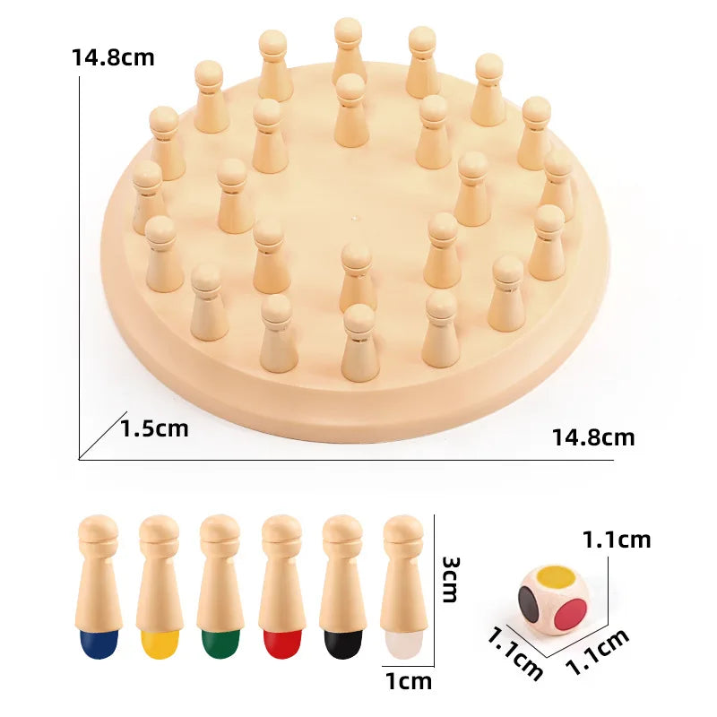 Memory Matching Puzzle Board Game with Dice & Sticks
