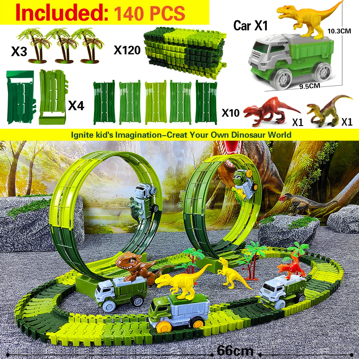 Children Electric Track Toy Car Dinosaur Car Kids