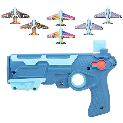 HOT！Airplane Launcher Bubble Catapult With 6 Small Plane Toy Funny Airplane Toys
