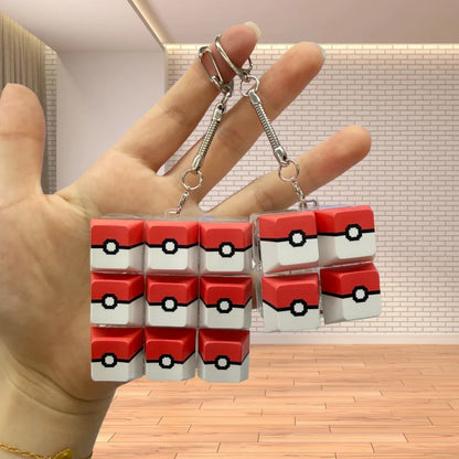 Pokeball Light Up Keyboard Key Keychain Stress Relief