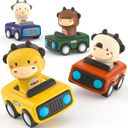 Press and Go Car Toys for Toddlers 1-3, Baby Animal Racing Cars,