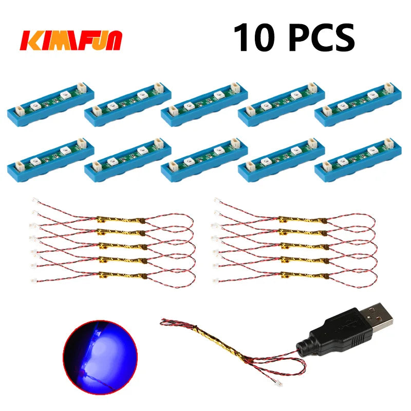 10PCS 0.8mm Pin RGB LED For LEGO Building Blocks