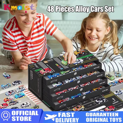 Alloy Pull Back Cars Kids Mini Metal Vehicles Toy Set