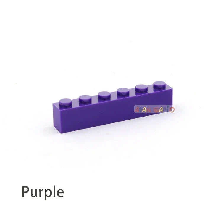 200pcs Building Blocks DIY thick 1x6 Dots 16Color Bricks Size