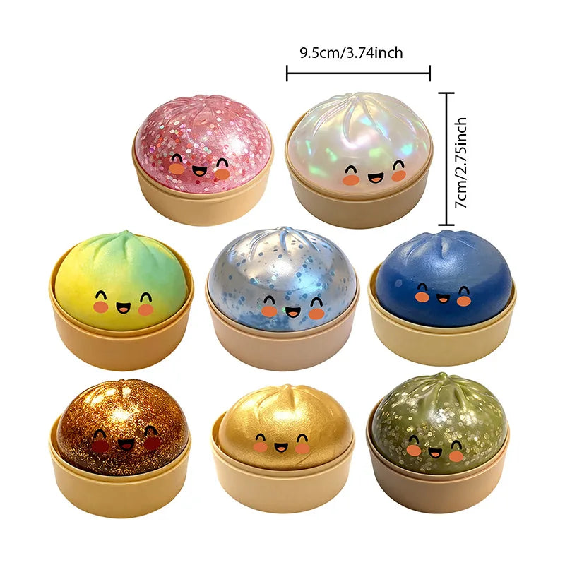 Glitter Dumpling Squishy Pinch Slow Rebound Soft Decompress Mystery Pressure Ball