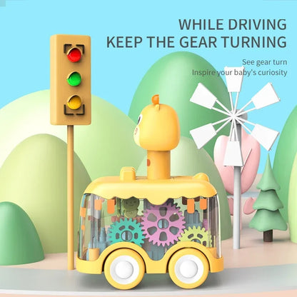 Baby Toy Press and Go Gear Car Toy for Toddlers 1 2 3 Years Old Light