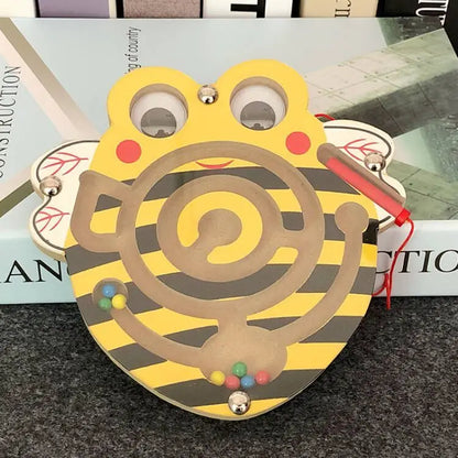 Children Magnetic Maze Toy Kids Wooden Puzzle Game Toy Kids Early Educational