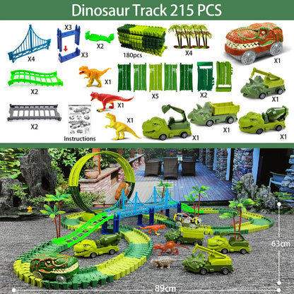 Children Electric Magic Climbing Dinosaur Track Toy Engineering Car Kids Track
