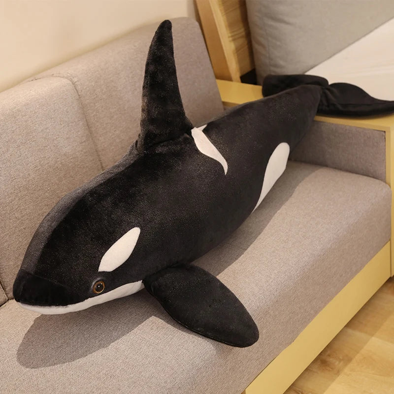 New Lifelike Orcinus Orca Black Killer Whale Plush Toys Big Fish