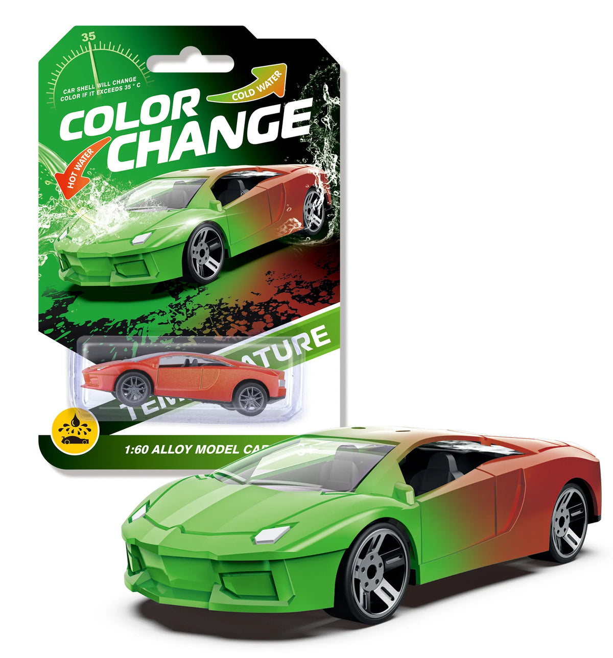 1:64 Color Change Alloy Car Toys for Kids Temperature Sensing Inertial Pull Back
