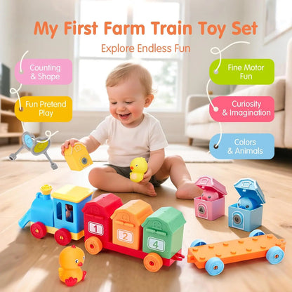 Montessori Train Toy Set Toddler Early Educational Learning Toys