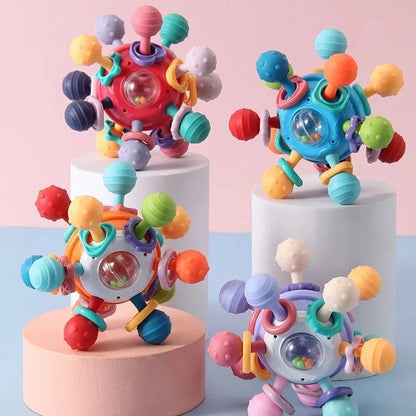Baby Montessori Toys 0 6 12 Months Sensory Rattle Teether