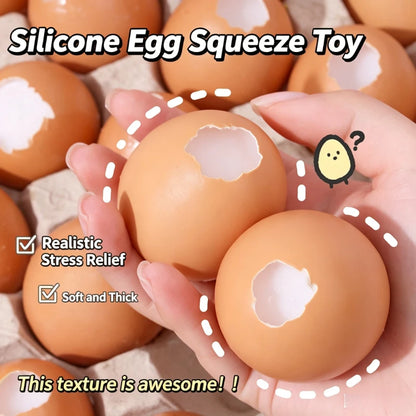 Realistic Silicone Egg Squeeze Toy Crack Egg Fidget