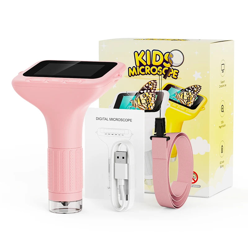 Microscope for Kids 3-Inch Eye-Protection LCD Screen Digital Microscope Scientific Educational Toys