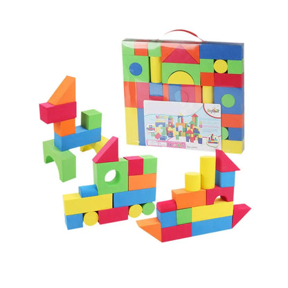 Wooden Building Blocks Set with Storage Bag Wooden Toys