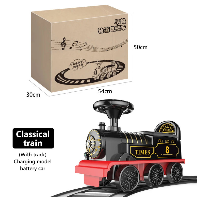 Electric Train Kids Riding Toy Ailway Can Carry Train Rail Car Train