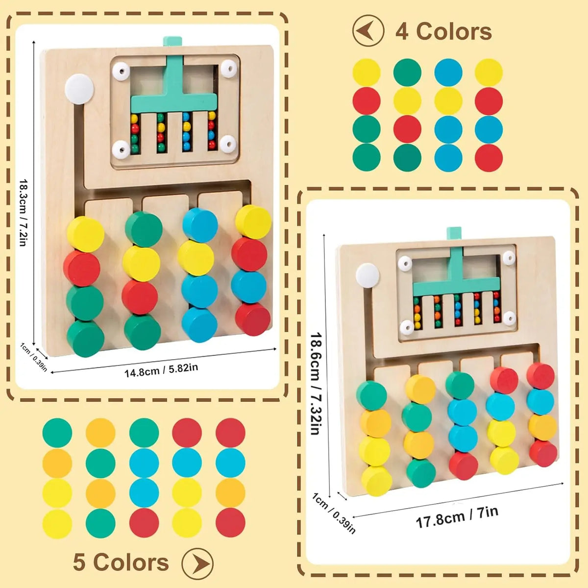 Montessori Wooden Color Matching Puzzles Preschool Learning Toys