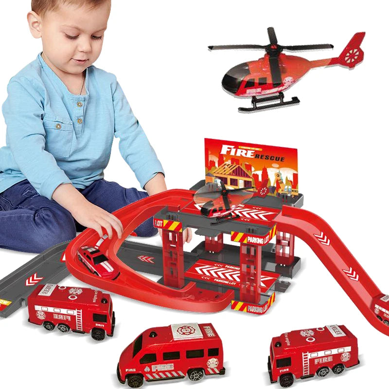 Children's track parking lot toys