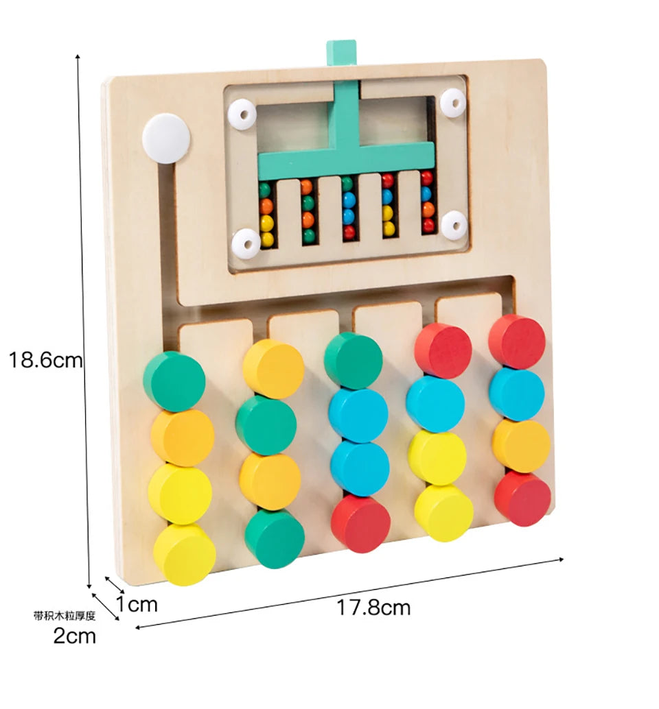 Colorful Slide Puzzle Board Game Color Matching Slide Sensory Educational Toy