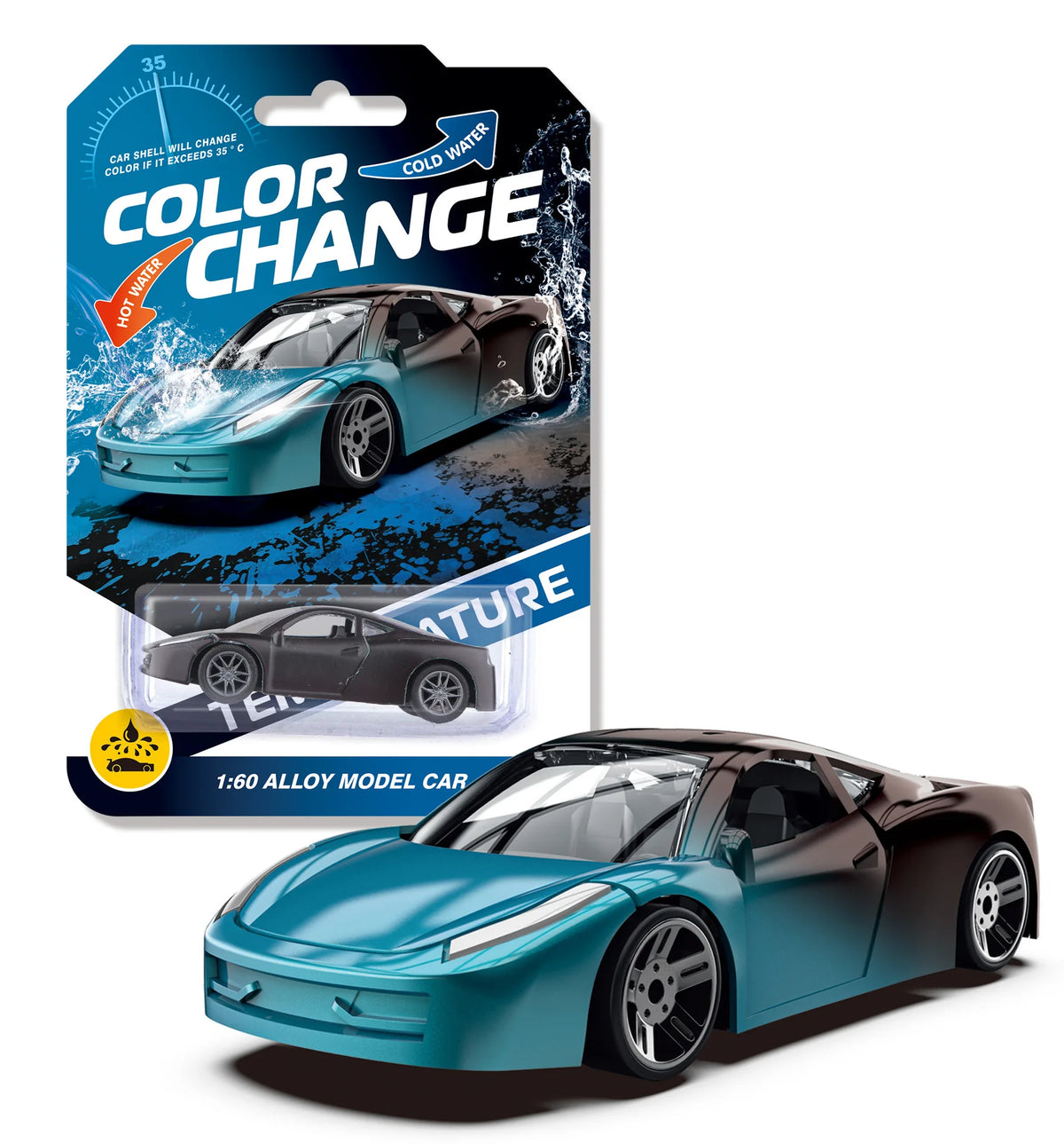 1:64 Color Change Alloy Car Toys for Kids Temperature Sensing Inertial Pull Back