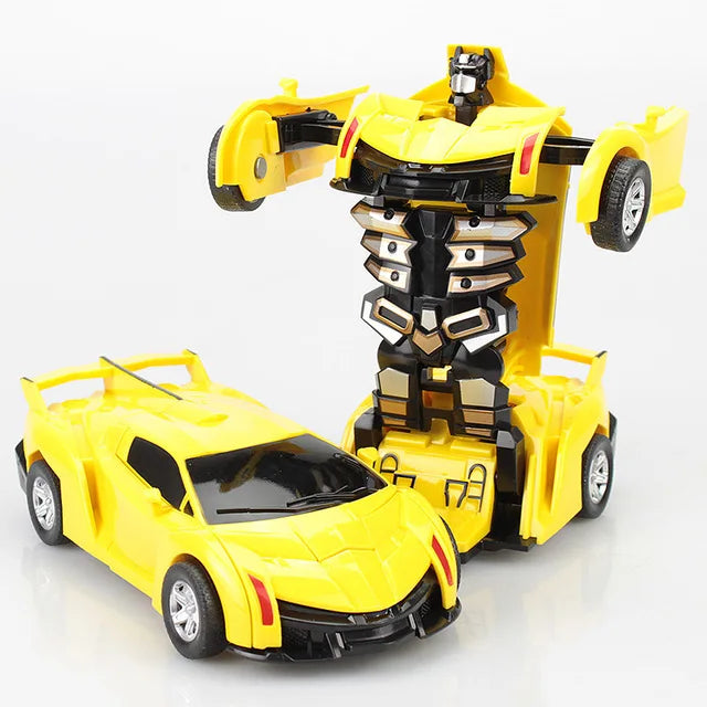 Mini 2 In 1 Car Toys One-key transformable Car Toys Automatic  Robot