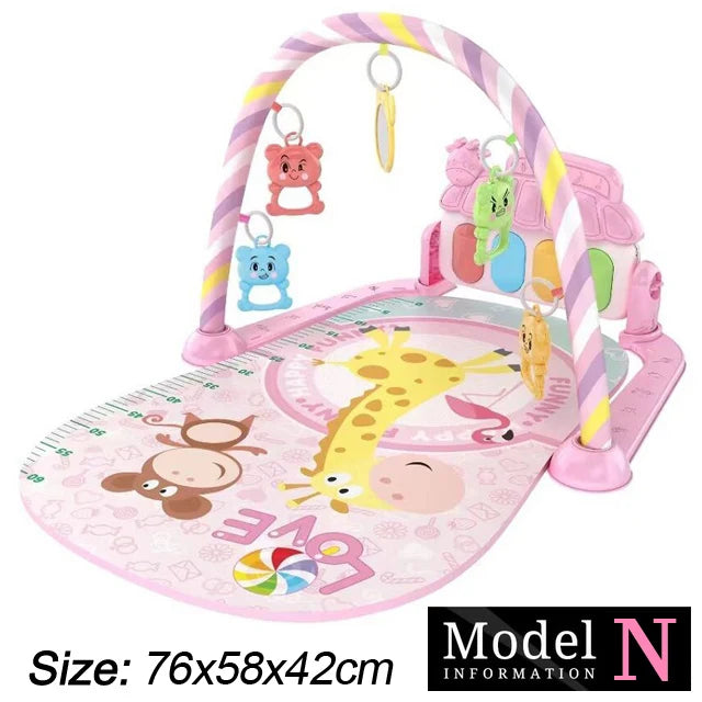 Baby Fitness Stand Music Play Gym Activity Toys Newborn Piano Crawling Blanket Pedal