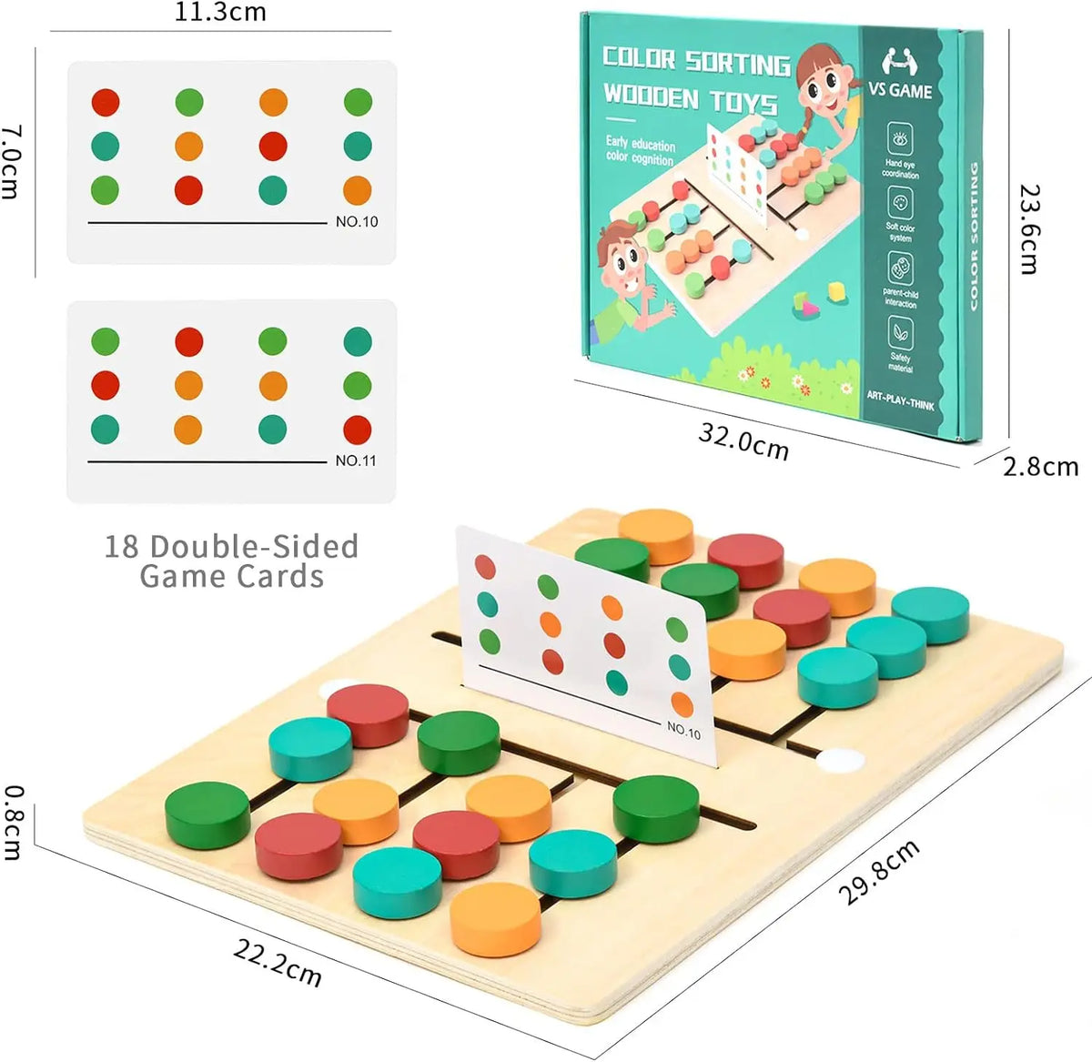 Colorful Slide Puzzle Board Game Color Matching Slide Sensory Educational Toy