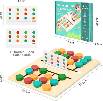 Colorful Slide Puzzle Board Game Color Matching Slide Sensory Educational Toy